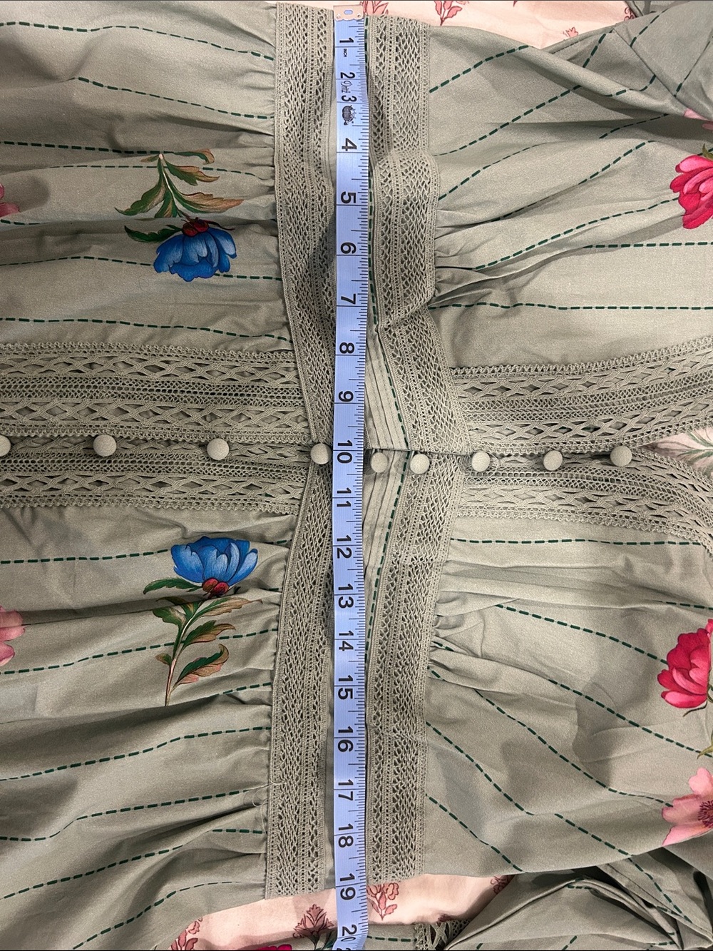 Anthropologie Floral Button Front Midi Dress - Picture 9 of 10